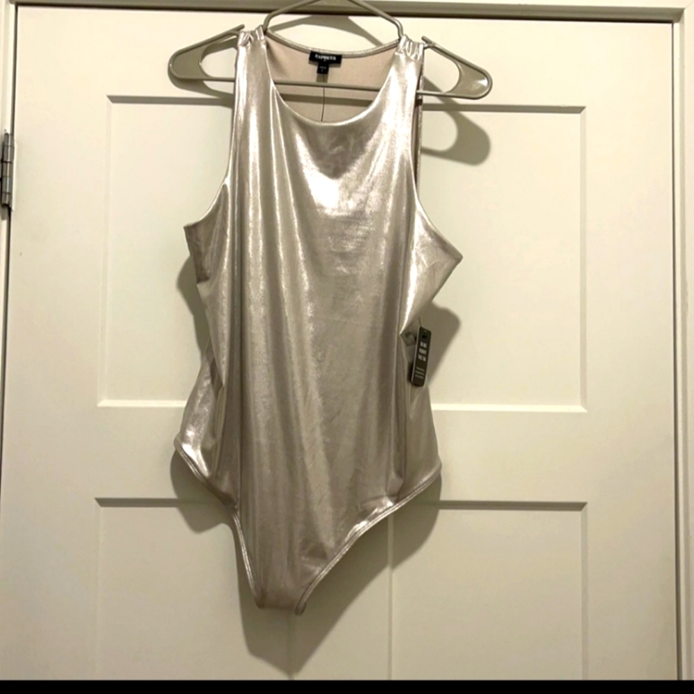 Express Silver Bodysuit NWT
